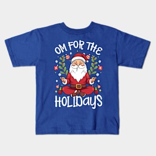 OM for the Holidays Santa in Lotus Pose Kids T-Shirt